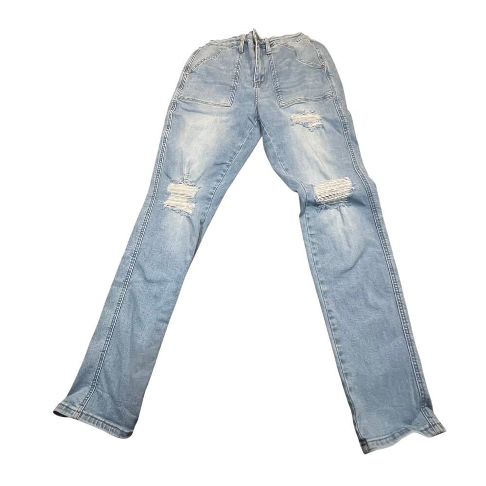 Judy Blue Distressed Skinny Jeans Womens 7/28 Light Wash Stretch Denim